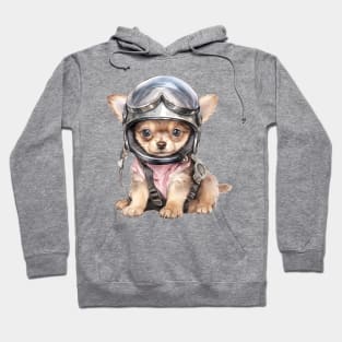 Chihuahua Dog in Helmet Hoodie